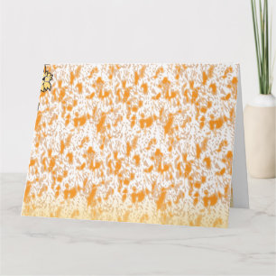 Tarjeta Patrón textil con un vibrante naranja y dorado
