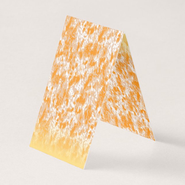 Tarjeta Patrón textil con un vibrante naranja y dorado (Reverso)