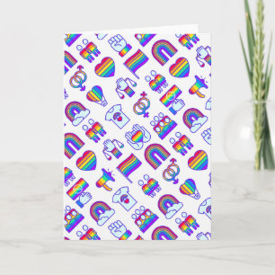 Tarjeta Patrones de iconos de arcoiris coloridos