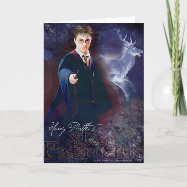 Tarjeta Patronus de Harry Potter en forma de ciervo (Anverso)