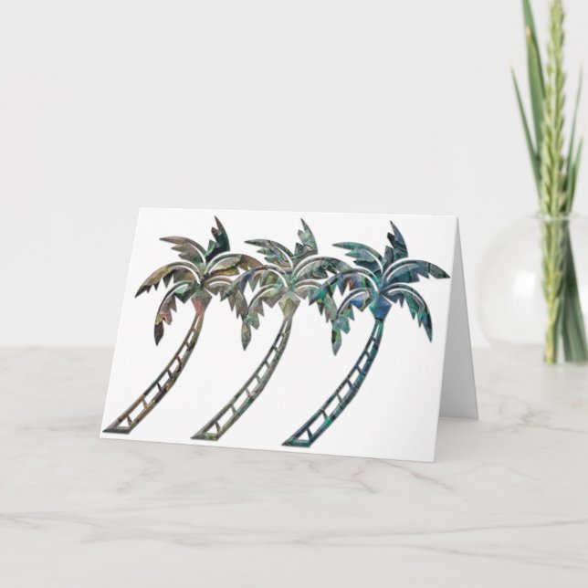 Tarjeta Paua Shell Palm Trees (Anverso)