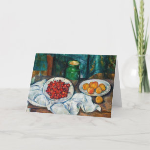Tarjeta Paul Cezanne - Bodegón con cerezas y melocotones