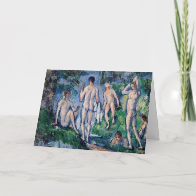 Tarjeta Paul Cezanne - Grupo de los Baños (Anverso)