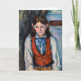 Tarjeta Paul Cezanne - Niño en el chaleco rojo