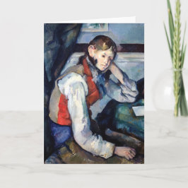Tarjeta Paul Cezanne - Niño en el chaleco rojo