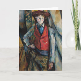 Tarjeta Paul Cezanne - Niño en el chaleco rojo