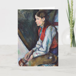 Tarjeta Paul Cezanne - Niño en el chaleco rojo