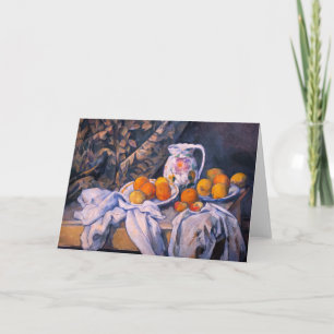 Tarjeta Paul Cezanne - Todavía la vida con una cortina