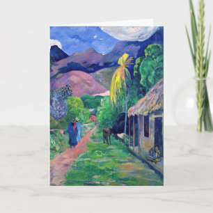 Tarjeta Paul Gauguin - Calle en Tahití