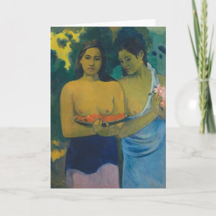 Tarjeta Paul Gauguin - Dos mujeres tahitianas
