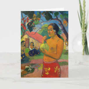 Tarjeta Paul Gauguin - Mujer sosteniendo una fruta