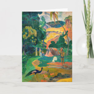 Tarjeta Paul Gauguin - Paisaje con Pavos Reales / Matamoe
