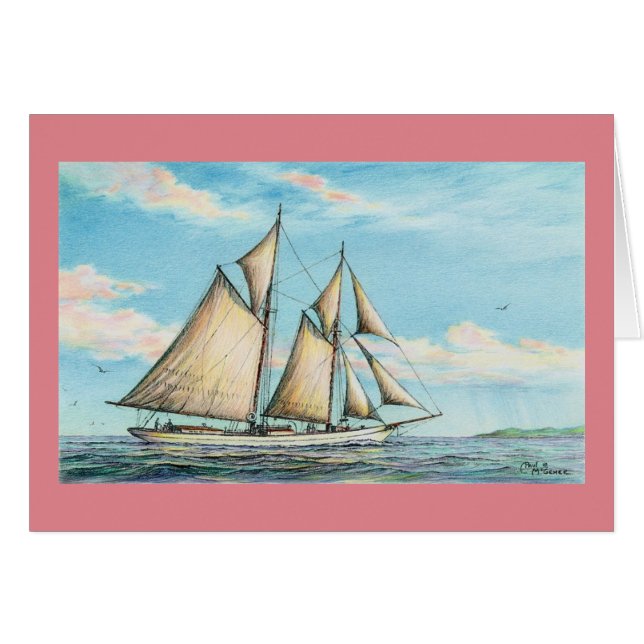 Tarjeta Paul McGehee "Jamaican Schooner" (Anverso (Horizontal))