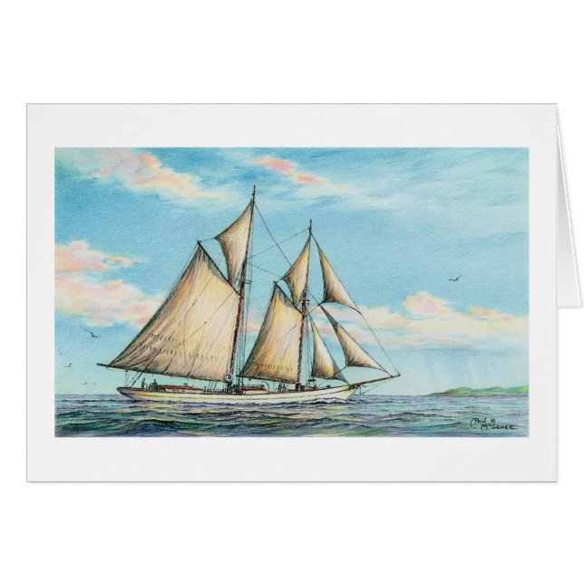 Tarjeta Paul McGehee "Jamaican Schooner" (Anverso (Horizontal))
