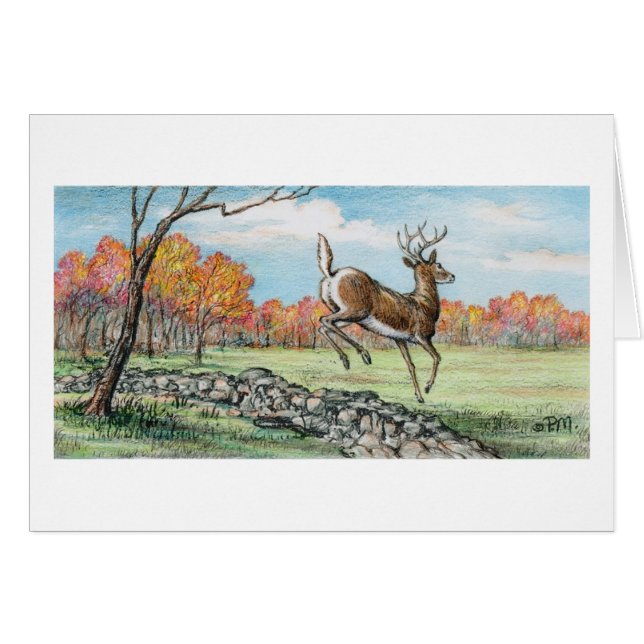 Tarjeta Paul McGehee "Jumping Whitetail" (Anverso (Horizontal))