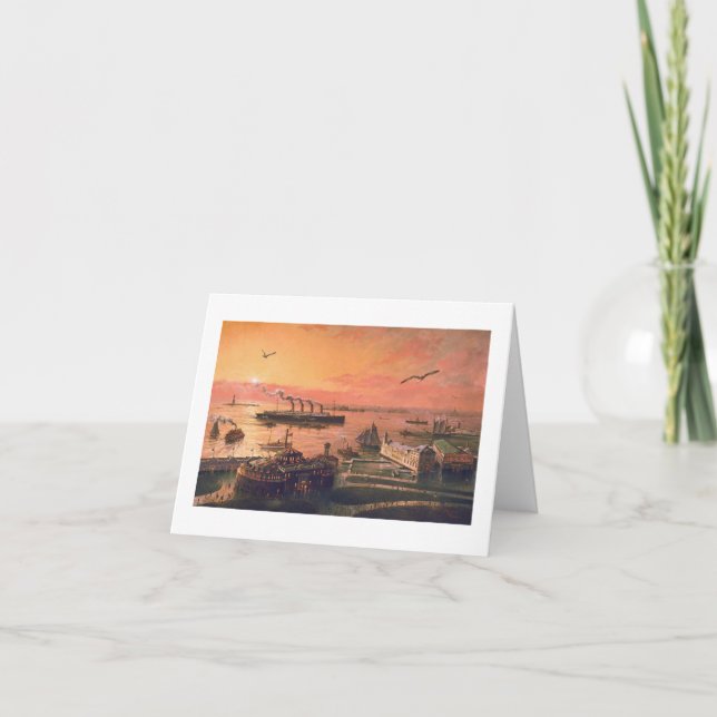 Tarjeta Paul McGehee "Old New York Harbour" (Anverso)