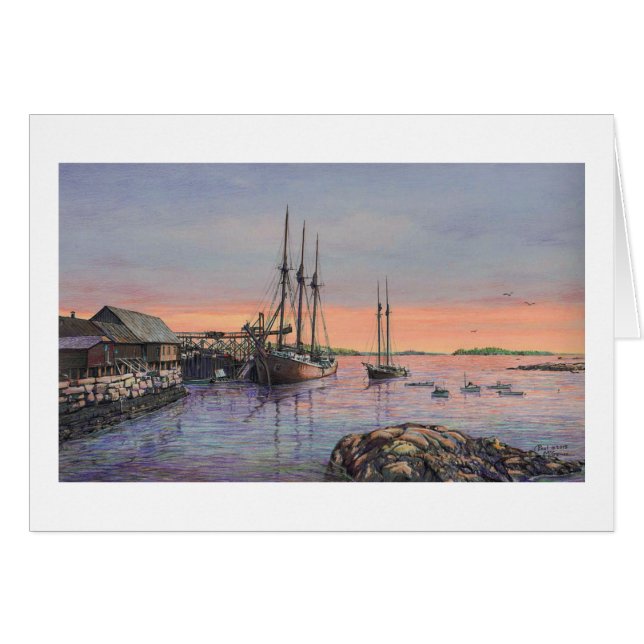 Tarjeta Paul McGehee "Schooners at Stonington" (Anverso (Horizontal))