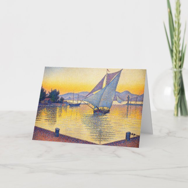 Tarjeta Paul Signac - El puerto al atardecer, Opus 236 (Anverso)