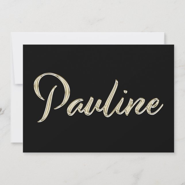 Tarjeta Pauline white gold Handwriting Karte (Anverso)
