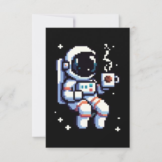 Tarjeta Pausa de café cósmico: Astro Java - Espacial (Anverso)