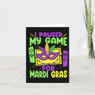Tarjeta Pausa Mi Juego Para El Videojuego Mardi Gras Con
