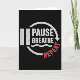 Tarjeta Pausa Respira Repite Yoga Meditación Motivacional
