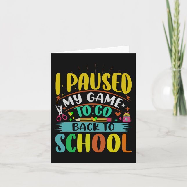 Tarjeta Pausar mi juego para volver a la escuela (Anverso)