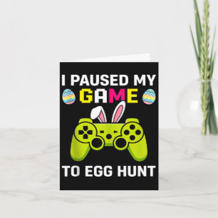 Tarjeta Pausé el juego para cazar huevos videojuego niños 