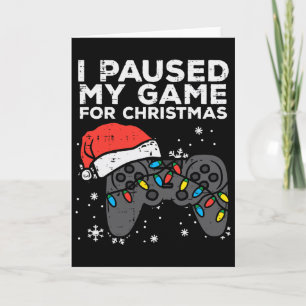 Tarjeta Pausé Mi Juego Navidad Jugador Navidad Hombres Niñ