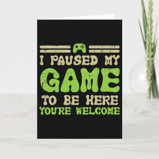 Tarjeta Pausé Mi Juego Para Estar Aquí Divertido Video Jue (Anverso)