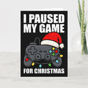 Tarjeta Pausé Mi Juego Para Navidad Jugador Hombres Niños