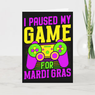 Tarjeta Pausé mi juego por carnaval de videojuegos Mardi G