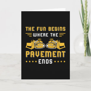 Tarjeta Pavimento de bulldozer termina con trabajador de c