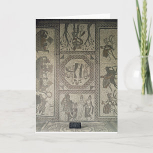 Tarjeta Pavimento de mosaico del chalet romano en el punto