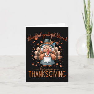 Tarjeta Pavo Agradecido Bendito Día de Acción de Gracias F
