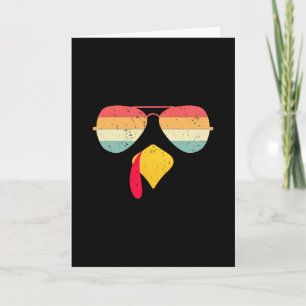 Tarjeta Pavo Cool Cara Con Gafas Divertido Día De Acción D