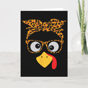 Tarjeta Pavo de Acción de Gracias Cara Leopardo Imprimir G