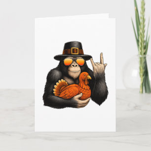 Tarjeta Pavo de Acción de Gracias de Calabaza de Peregrino