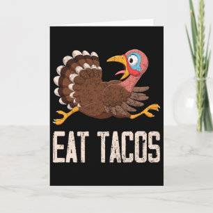 Tarjeta Pavo de Acción de Gracias Divertido Come Tacos