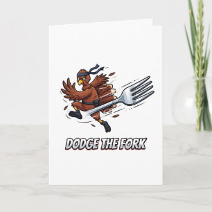 Tarjeta Pavo De Acción De Gracias Divertido Ninja De Pavo