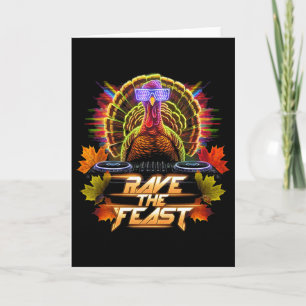 Tarjeta Pavo de Acción de Gracias Dj Peregrino Rave La Fie