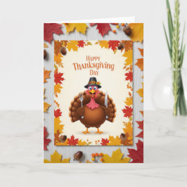 Tarjeta Pavo de Acción de Gracias — Fiesta Navideña