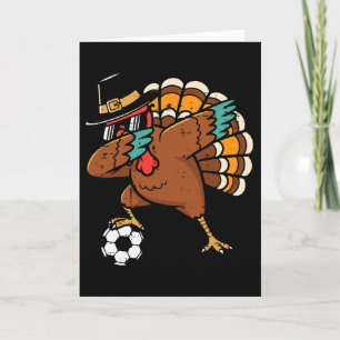 Tarjeta Pavo de Acción de Gracias Fútbol Dab Fútbol Otoño 