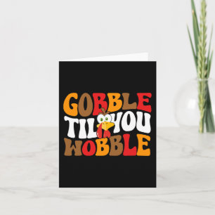 Tarjeta Pavo de Acción de Gracias Retro Otoño Gobble Till 