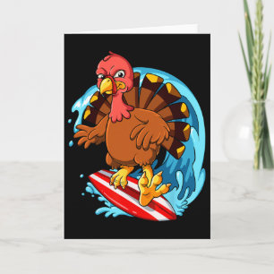 Tarjeta Pavo de Acción de Gracias sobre olas
