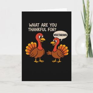 Tarjeta Pavo de Acción de Gracias vegetariano divertido ch