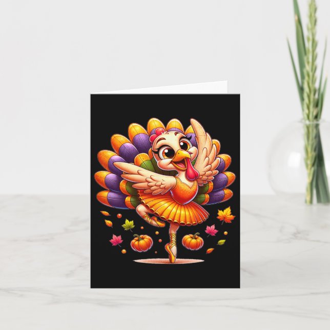 Tarjeta Pavo de Ballet Bailarín de Ballet de Otoño Baile C (Anverso)