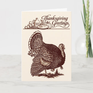 Tarjeta Pavo de cosecha de Acción de Gracias vintage