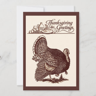 Tarjeta Pavo de cosecha de Acción de Gracias vintage