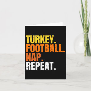 Tarjeta Pavo de fútbol repetir siesta calabaza feliz Día d